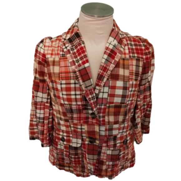 LIZ Claiborne Size Small Plaid Blazer - Picture 2 of 12